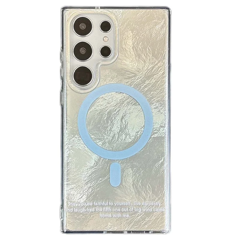 For Samsung Galaxy S24 Ultra Magnetic Phone Case Gradient Tint TPU+PC Protective Cover - Blue