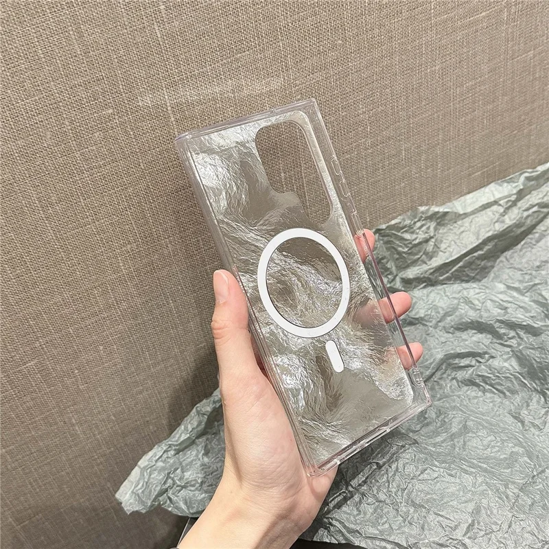 For Samsung Galaxy S24 Ultra Magnetic Phone Case Gradient Tint TPU+PC Protective Cover - Blue