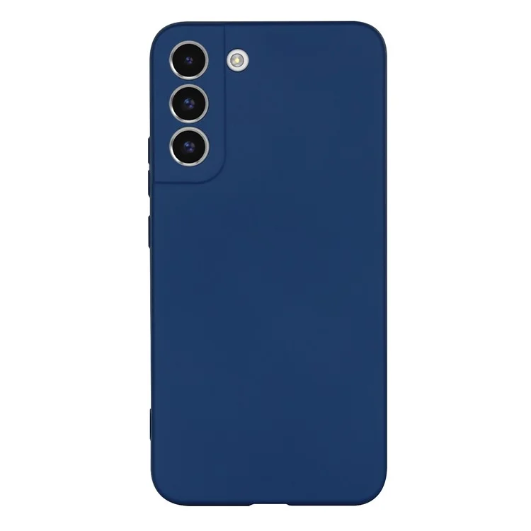 For Samsung Galaxy S21 FE 5G Rubberized TPU 2.2mm Thickness Anti-Scratch Phone Case Fiber Lining Cushion Protective Cover - Sapphire