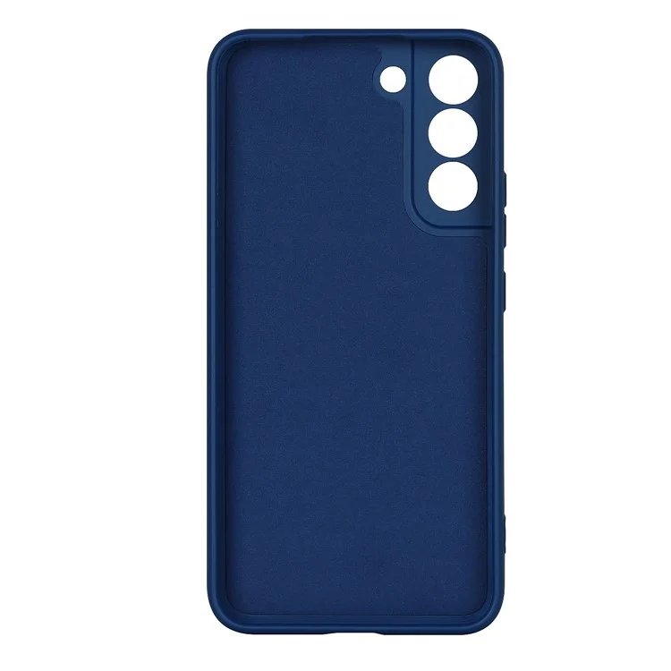 For Samsung Galaxy S21 FE 5G Rubberized TPU 2.2mm Thickness Anti-Scratch Phone Case Fiber Lining Cushion Protective Cover - Sapphire