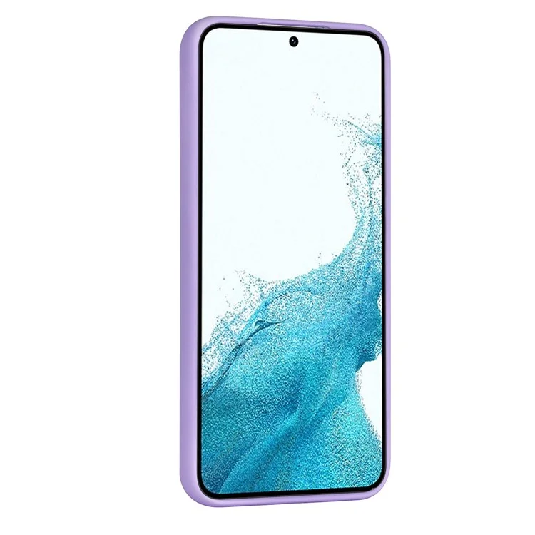 For Samsung Galaxy S21 FE 5G Rubberized TPU 2.2mm Thickness Anti-Scratch Phone Case Fiber Lining Cushion Protective Cover - Sapphire