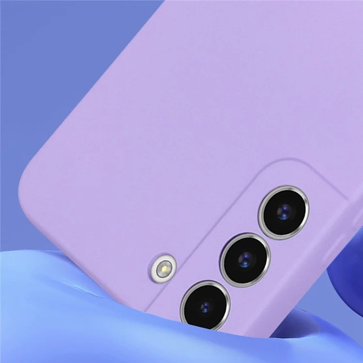 For Samsung Galaxy S21 FE 5G Rubberized TPU 2.2mm Thickness Anti-Scratch Phone Case Fiber Lining Cushion Protective Cover - Sapphire
