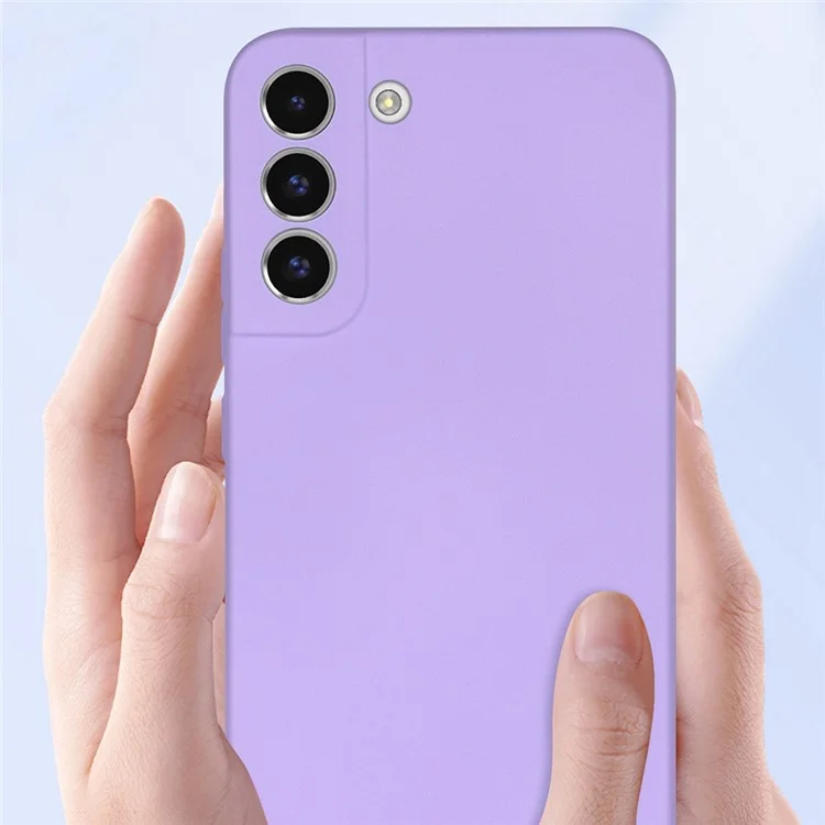 For Samsung Galaxy S21 FE 5G Rubberized TPU 2.2mm Thickness Anti-Scratch Phone Case Fiber Lining Cushion Protective Cover - Sapphire