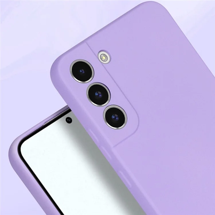 For Samsung Galaxy S21 FE 5G Rubberized TPU 2.2mm Thickness Anti-Scratch Phone Case Fiber Lining Cushion Protective Cover - Sapphire