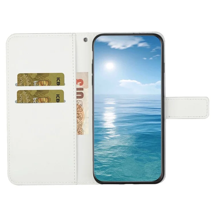 For TECNO Spark 20 Pro Case Leather Case Ethnic Style Wallet Phone Cover with Strap - White