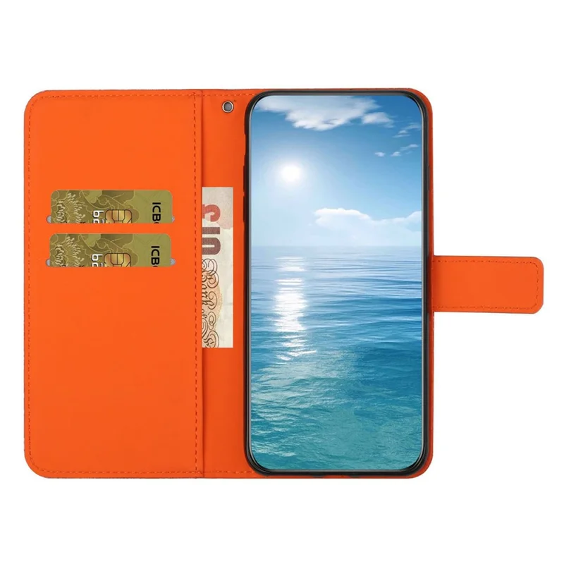 For TECNO Spark Go 2025 / Spark Go 1 / Pop 9 4G Case Leather Case Ethnic Style Wallet Phone Cover with Strap - Orange