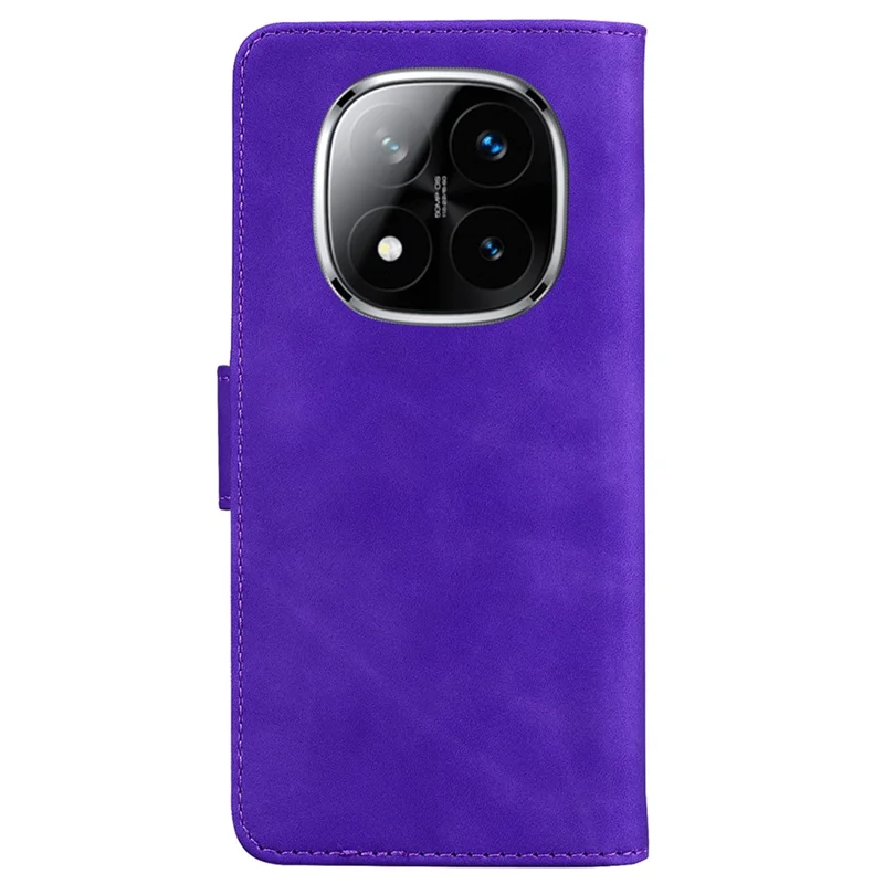 For Xiaomi Redmi Note 14 Pro 5G / Poco X7 5G Case Solid Color Leather Wallet Phone Cover - Purple