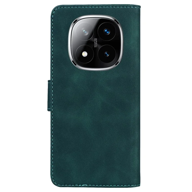 For Xiaomi Redmi Note 14 Pro 5G / Poco X7 5G Case Solid Color Leather Wallet Phone Cover - Green