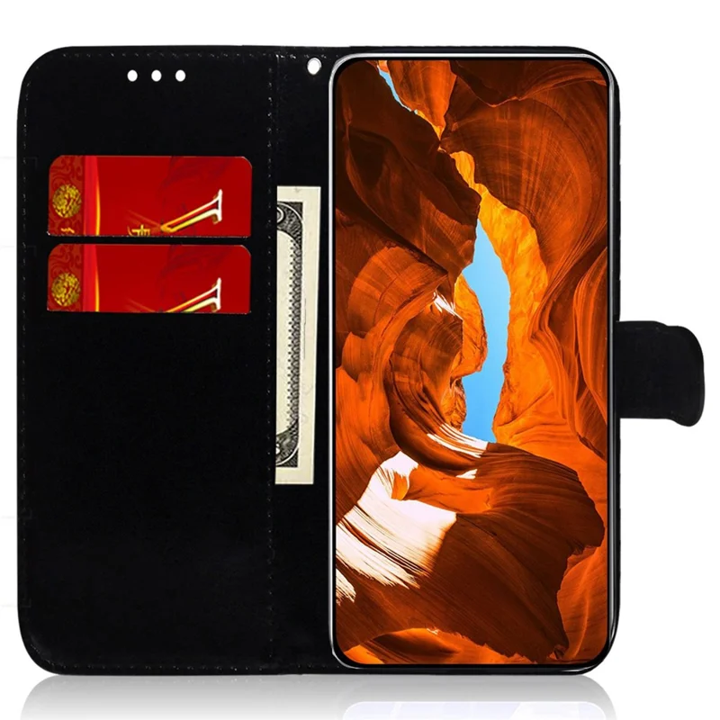 For Xiaomi Redmi Note 14 Pro 5G / Poco X7 5G Stand Case Dazzling Flower Leather Phone Cover - Black