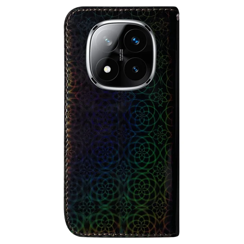 For Xiaomi Redmi Note 14 Pro 5G / Poco X7 5G Stand Case Dazzling Flower Leather Phone Cover - Black