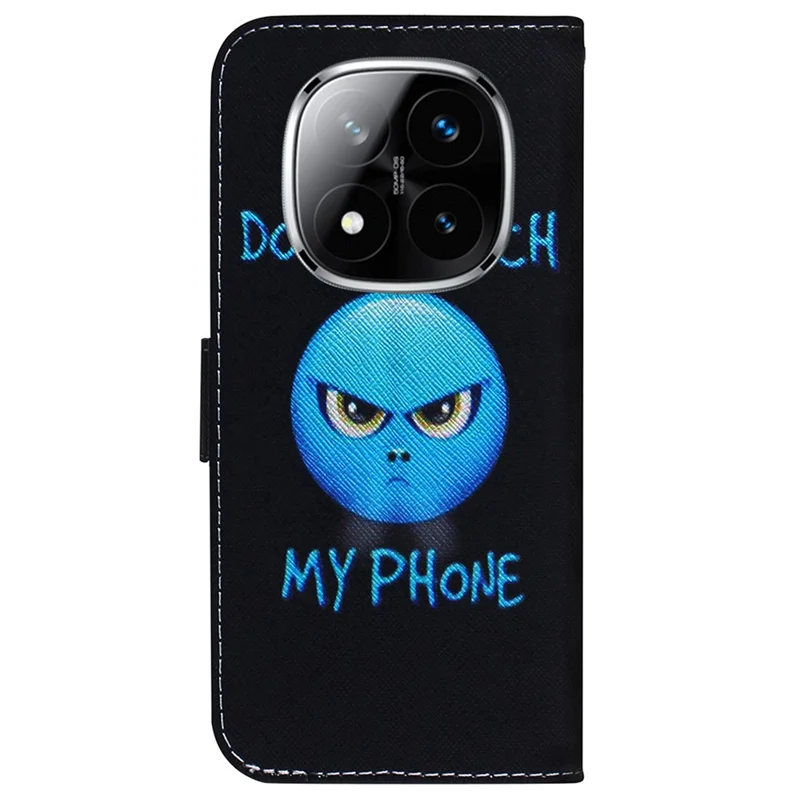 For Xiaomi Redmi Note 14 Pro 5G / Poco X7 5G Wallet Case Pattern Print Leather Phone Cover - Don't Touch My Phone