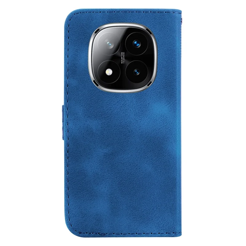 For Xiaomi Redmi Note 14 Pro 5G / Poco X7 5G Stand Case 7-Shaped Pattern Imprint Leather Phone Cover - Dark Blue