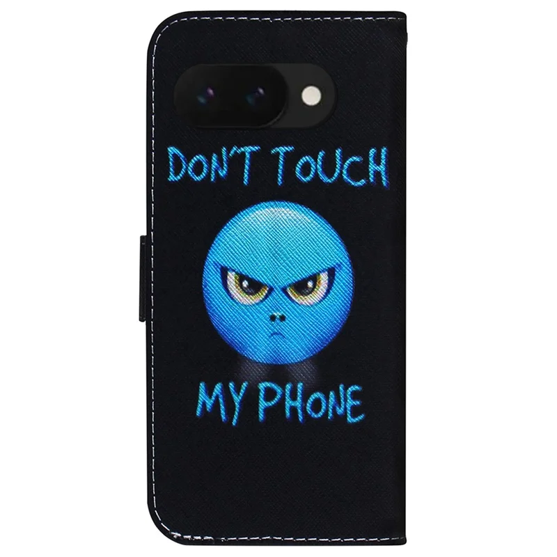 For Google Pixel 9a Wallet Case Pattern Print Leather Phone Cover - Don't Touch My Phone