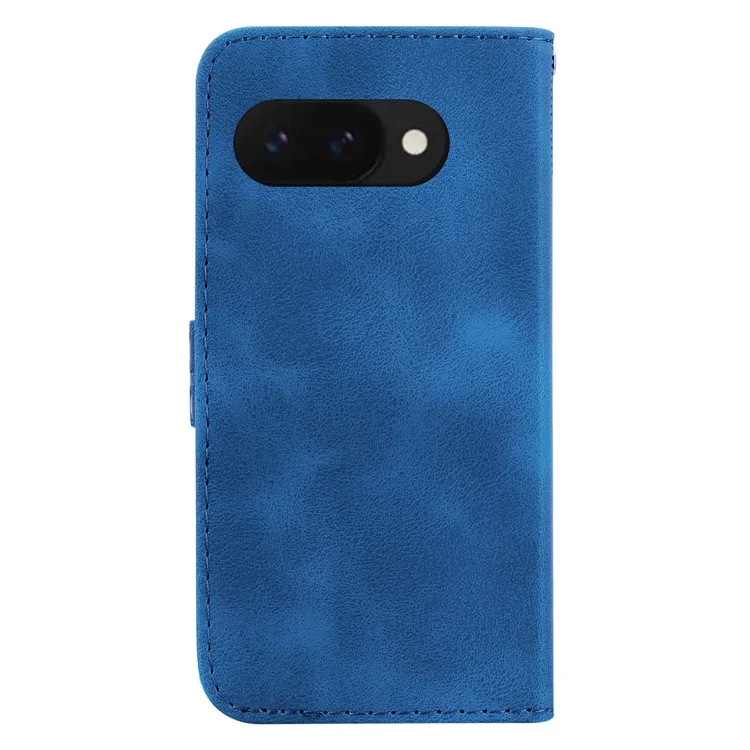 Étui support pour Google Pixel 9a, motif en forme de 7, impression en cuir - Bleu foncé