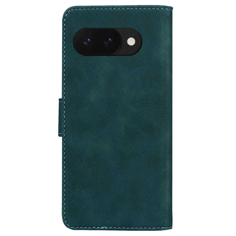 For Google Pixel 9a Case Solid Color Leather Wallet Phone Cover - Green