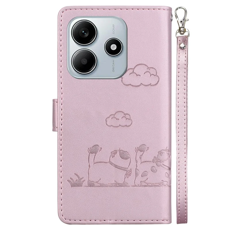 For Xiaomi Redmi Note 14 5G Case RFID Blocking Kitten Pattern TPU+PU Leather Phone Cover - Pink