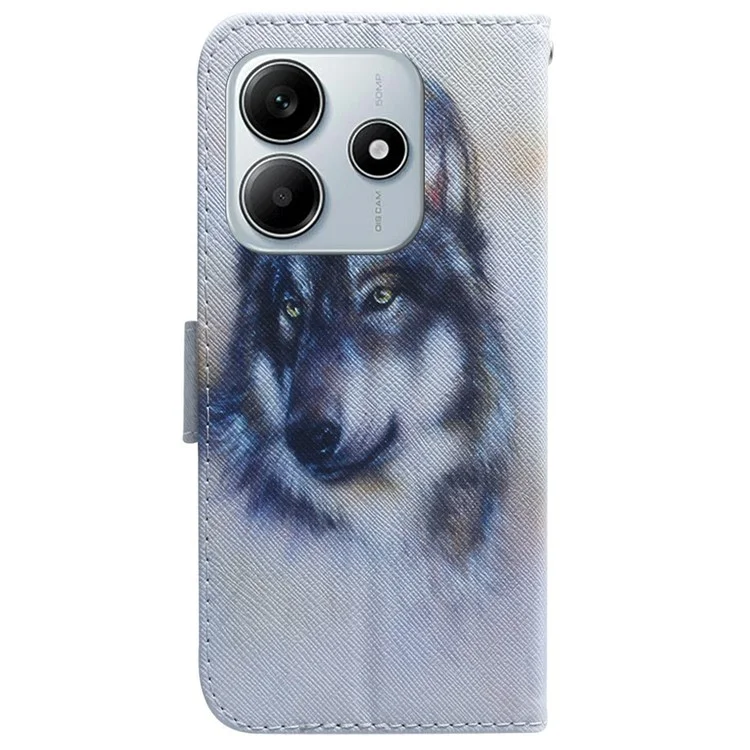 Für Xiaomi Redmi Note 14 5G Wallet Case Muster Print Lederhülle - Wolf