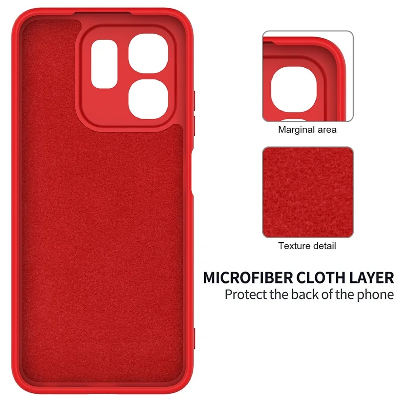 Para Infinix Hot 50i 4G / Smart 9 4G Funda Silicona Líquida Anti-Arañazos con Correa de Mano - Rojo