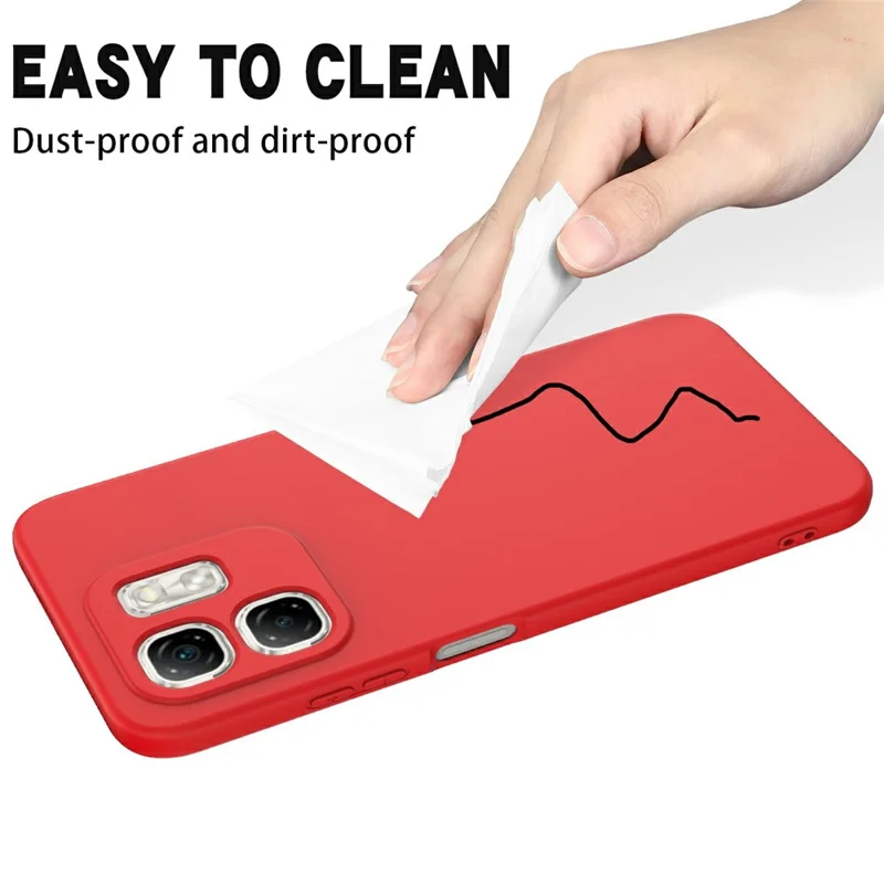 Para Infinix Hot 50i 4G / Smart 9 4G Funda Silicona Líquida Anti-Arañazos con Correa de Mano - Rojo