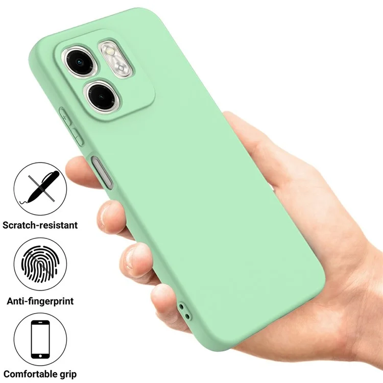 For Infinix Smart 9 4G Case Liquid Silicone Anti-Scratch Phone Cover with Hand Strap - Green