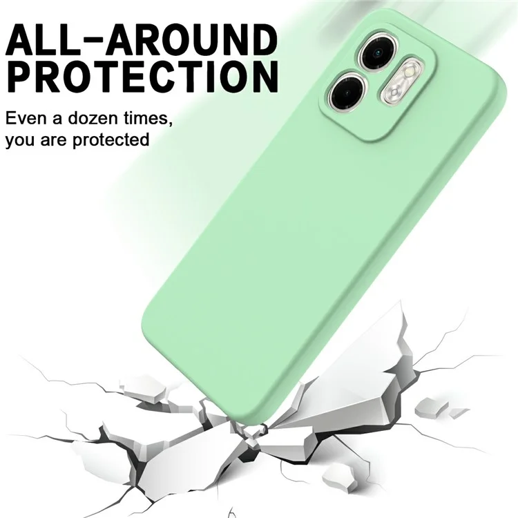 For Infinix Smart 9 4G Case Liquid Silicone Anti-Scratch Phone Cover with Hand Strap - Green