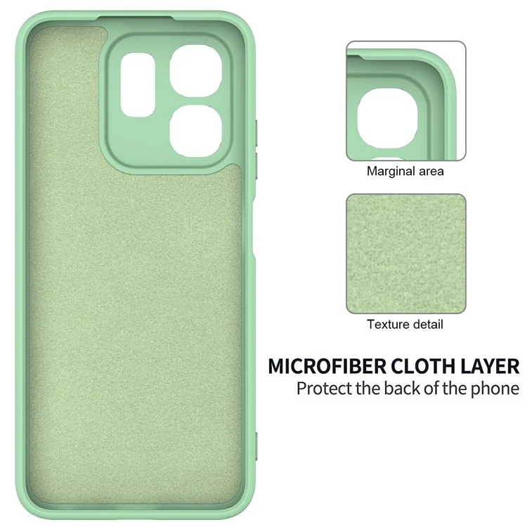 For Infinix Smart 9 4G Case Liquid Silicone Anti-Scratch Phone Cover with Hand Strap - Green