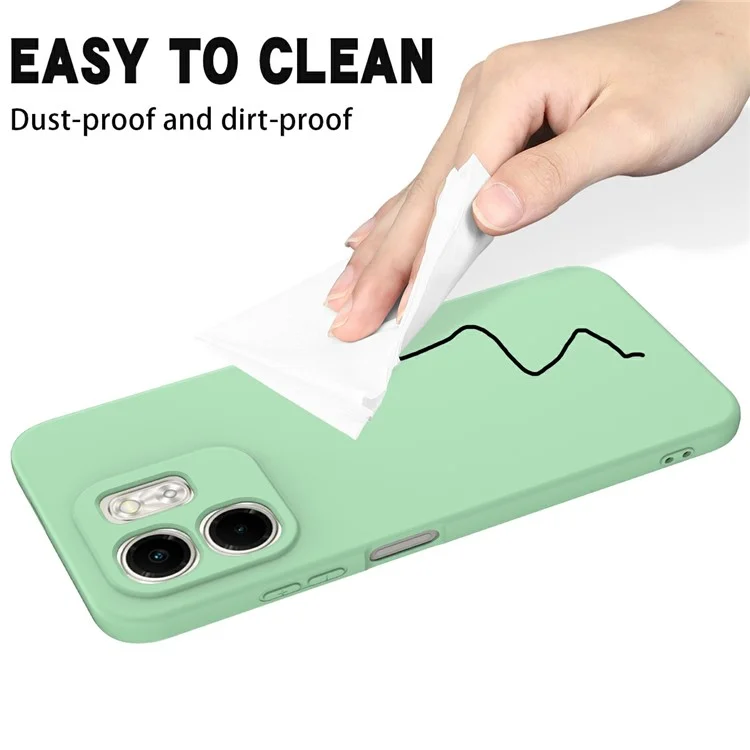 For Infinix Smart 9 4G Case Liquid Silicone Anti-Scratch Phone Cover with Hand Strap - Green