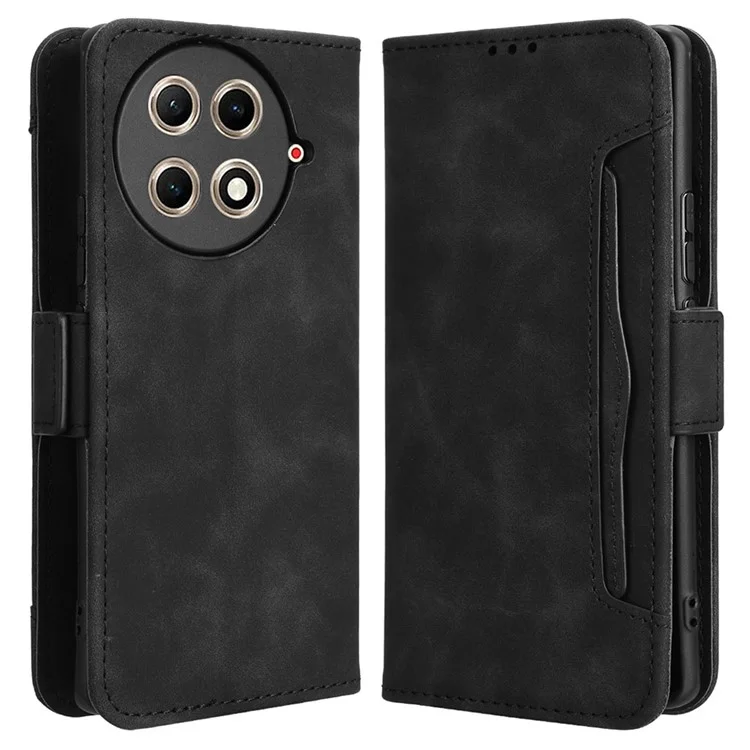 For TECNO Camon 30S 4G / 30S Pro 4G Leather Case Phone Wallet Cover with Multiple Card Slots - Black