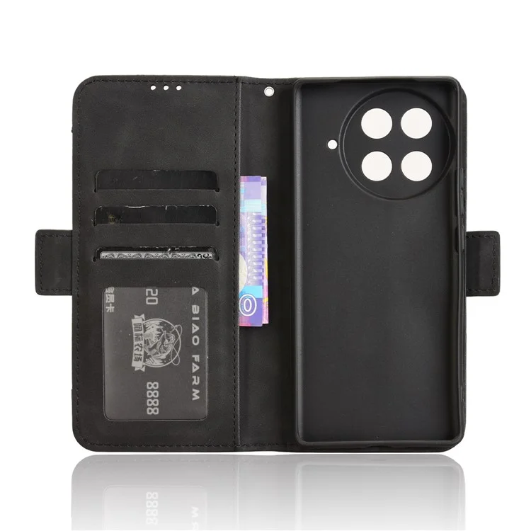 For TECNO Camon 30S 4G / 30S Pro 4G Leather Case Phone Wallet Cover with Multiple Card Slots - Black