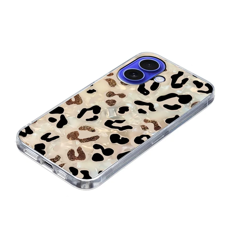 For iPhone 16 Case Pattern Printing Shockproof Soft TPU Phone Cover - Leopard Print