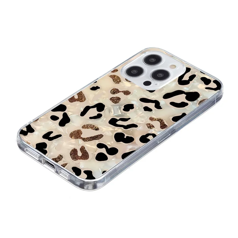 For iPhone 15 Pro Max Hoesje met Motiefafdruk Schokbestendig Zachte TPU Telefoonhoes - Luipaardprint