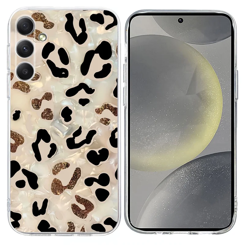 For Samsung Galaxy S24+ Case Pattern Printing Shockproof Soft TPU Phone Cover - Leopard Print