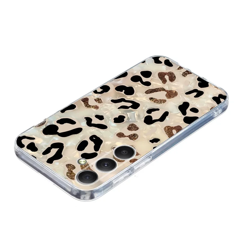 For Samsung Galaxy S24+ Case Pattern Printing Shockproof Soft TPU Phone Cover - Leopard Print