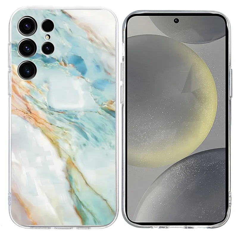 For Samsung Galaxy S24 Ultra Case Pattern Printing Shockproof Soft TPU Phone Cover - Oil Painting Marble