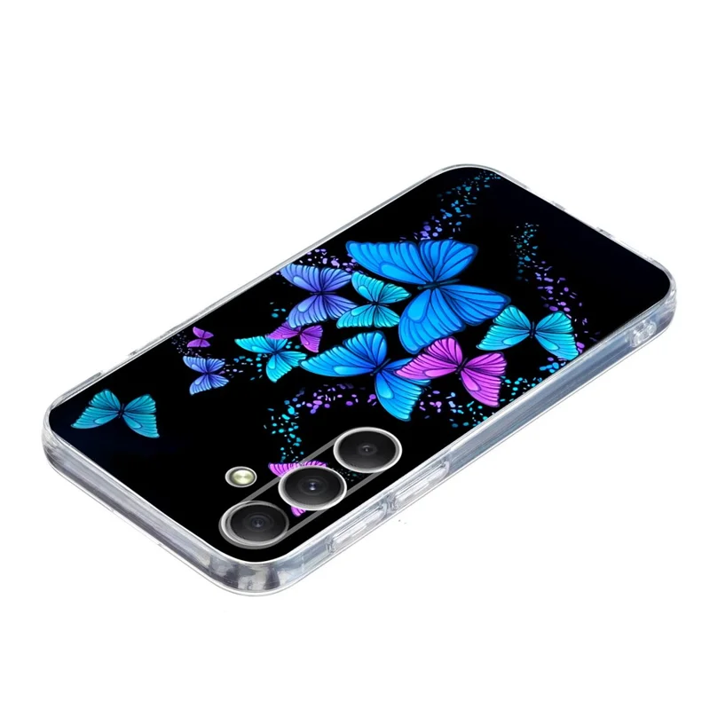 For Samsung Galaxy S24 Case Pattern Printing Shockproof Soft TPU Phone Cover - Colorful Butterflies