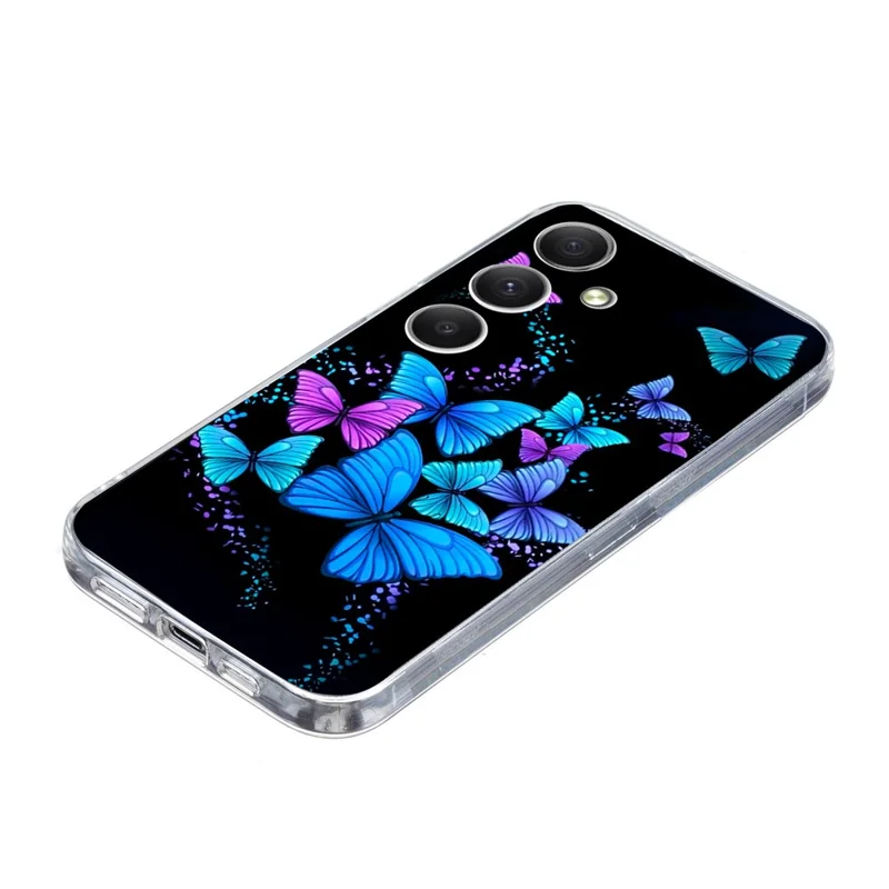 For Samsung Galaxy S24 Case Pattern Printing Shockproof Soft TPU Phone Cover - Colorful Butterflies