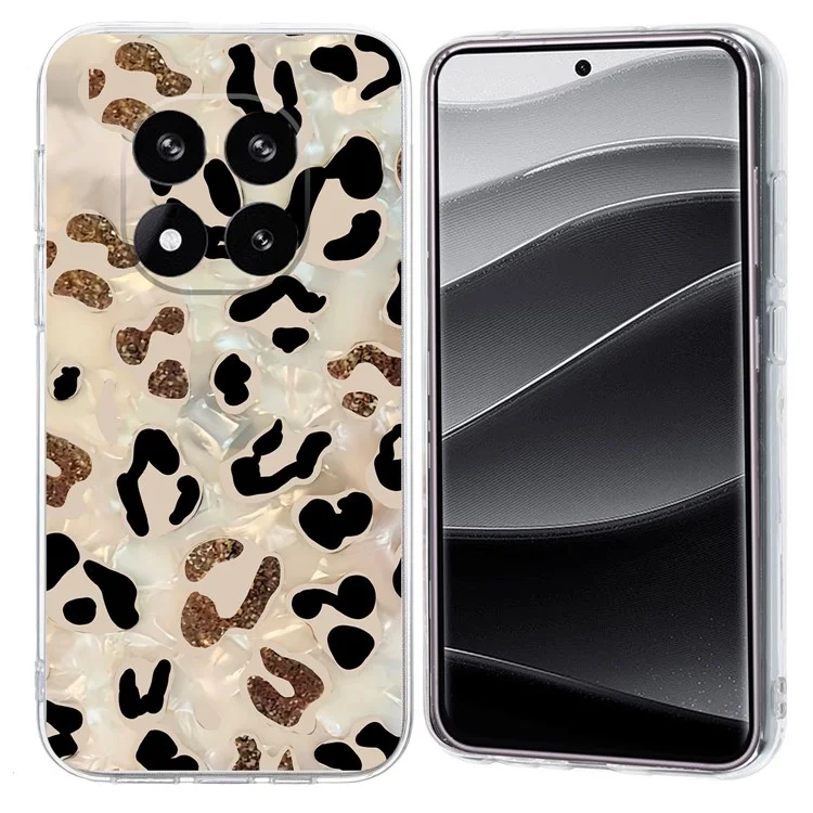 For Xiaomi Redmi Note 14 Pro 5G / Poco X7 5G Case Pattern Printing Shockproof Soft TPU Phone Cover - Leopard Print