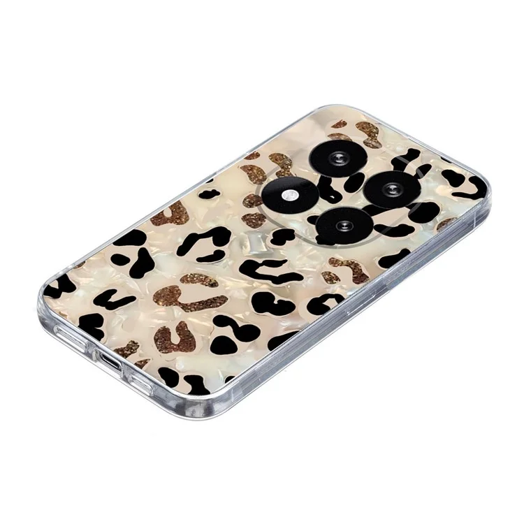 For Xiaomi Redmi Note 14 Pro 5G / Poco X7 5G Case Pattern Printing Shockproof Soft TPU Phone Cover - Leopard Print