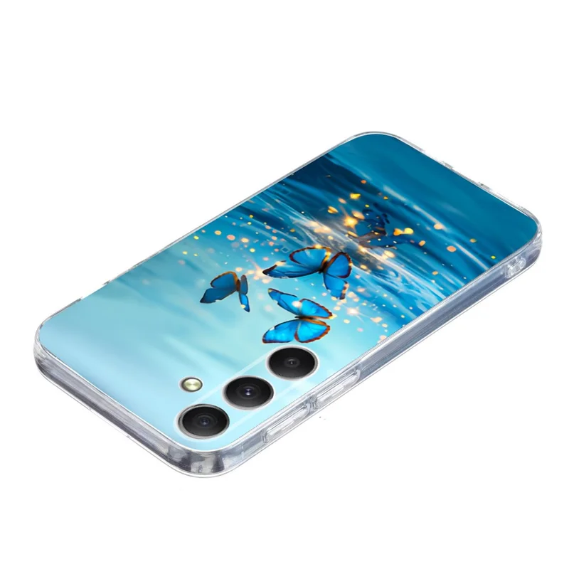 For Samsung Galaxy A36 5G Case Pattern Printing Shockproof Soft TPU Phone Cover - Blue Butterfly