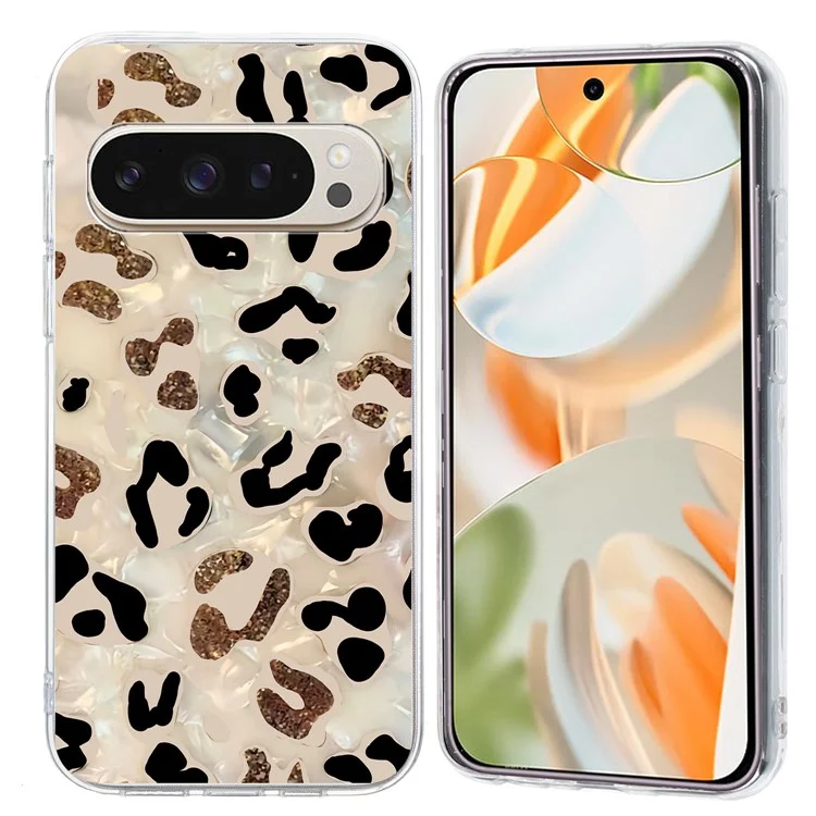 Para o Google Pixel 9 / 9 Pro Case Pattern Printing Shockproof Soft TPU Phone Cover - Leopard Print