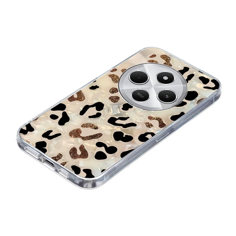 Coque de téléphone en TPU souple avec impression de motif antichoc pour Xiaomi Poco C75 4G / Redmi 14R 5G / 14C 4G - Imprimé léopard