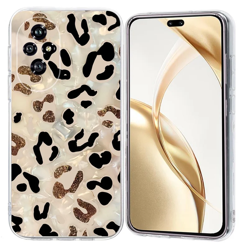 For Honor 200 Pro 5G Case Pattern Printing Shockproof Soft TPU Phone Cover - Leopard Print