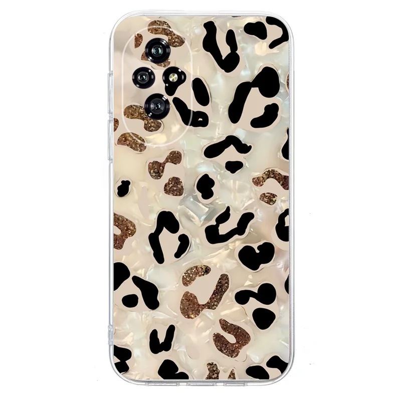 For Honor 200 Pro 5G Case Pattern Printing Shockproof Soft TPU Phone Cover - Leopard Print