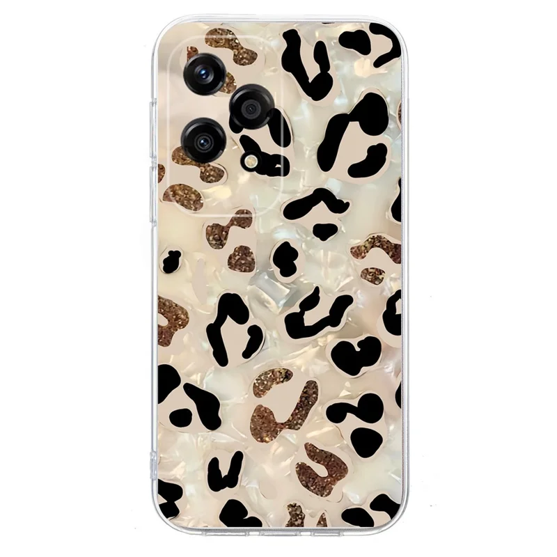 For Honor 200 Lite Case Pattern Printing Shockproof Soft TPU Phone Cover - Leopard Print