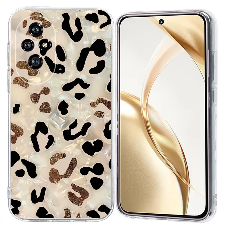 For Honor 200 5G Case Pattern Printing Shockproof Soft TPU Phone Cover - Leopard Print