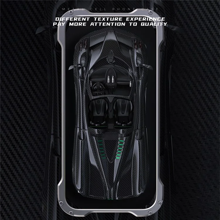 R-JUST RJ-51 For iPhone 14 Pro Back Hollow Design Protective Cover Carbon Fiber PC + Aluminum Alloy Anti-drop Case Compatible with Magsafe Charger