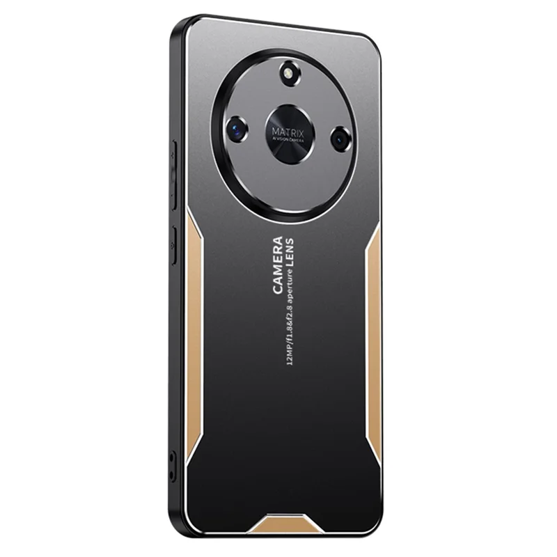 For Honor X60 5G Phone Case Aluminium Alloy TPU PC Back Cover - Gold