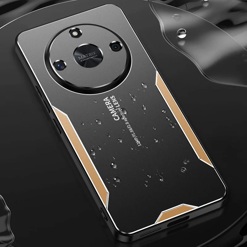 For Honor X60 5G Phone Case Aluminium Alloy TPU PC Back Cover - Silver