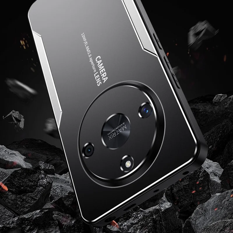 For Honor X60 5G Phone Case Aluminium Alloy TPU PC Back Cover - Silver