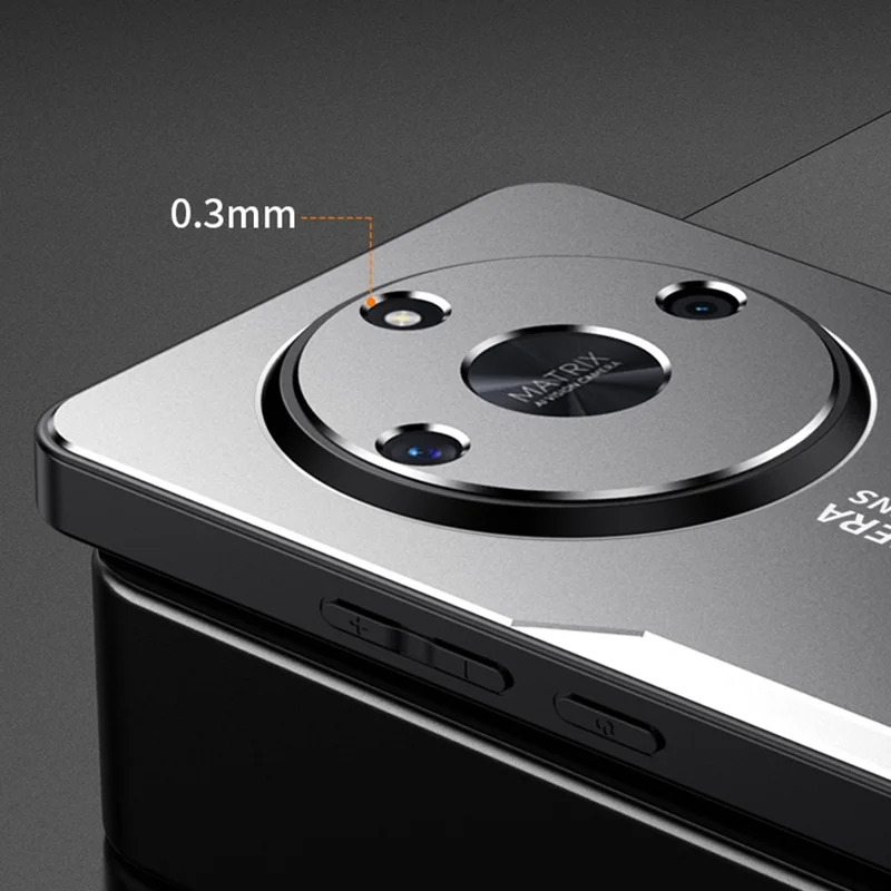 For Honor X60 5G Phone Case Aluminium Alloy TPU PC Back Cover - Silver